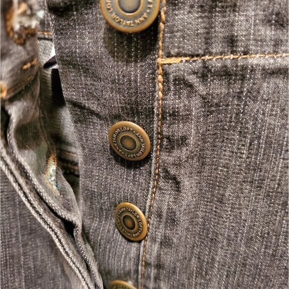 Ann Taylor Loft black jean skirt with front split - Picture 5 of 8